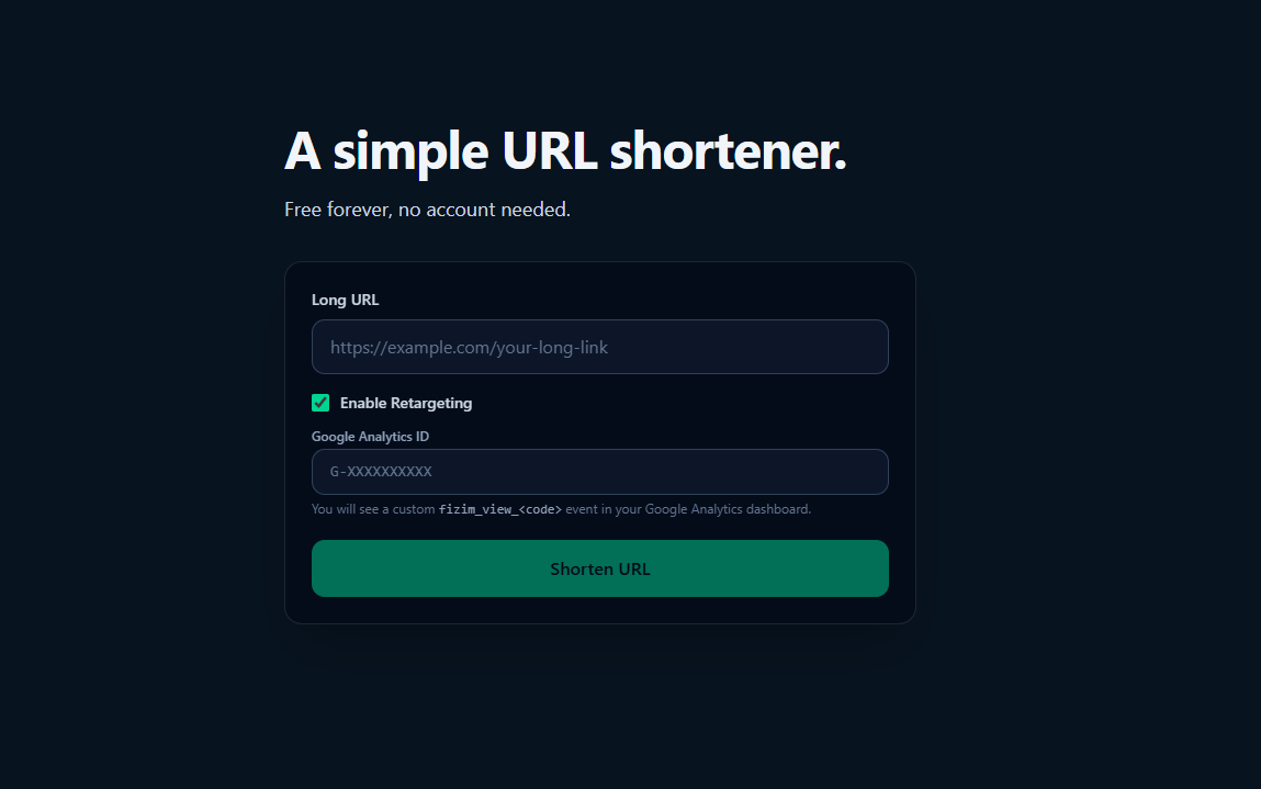 I built Fizim, a free URL shortener with no auth.